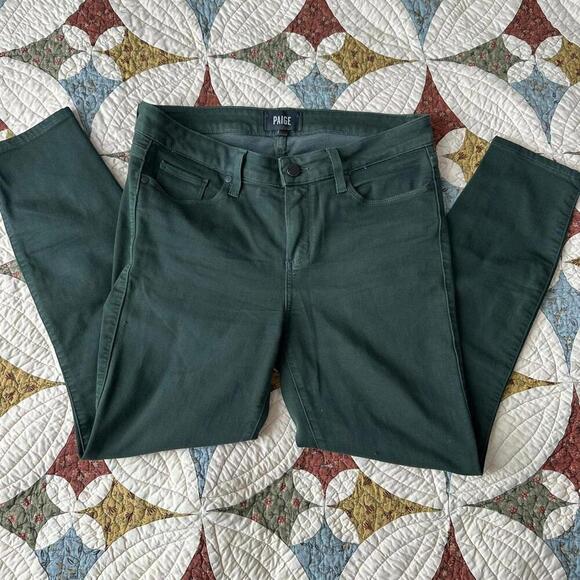 Paige verdugo ankle dark green skinny jeans size 30” waist - Picture 2 of 7